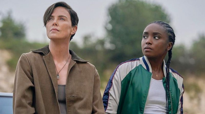 Andy (Charlize Theron) and Nile (KiKi Layne) in Netflix's "The Old Guard".