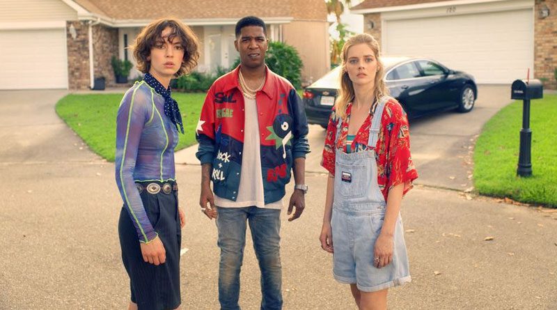 (L-R) Brigette Lundy-Paine, Kid Cudi and Samara Weaving in "Bill & Ted Face the Music" (2020)