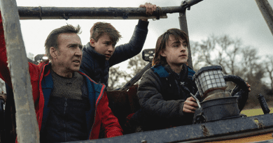 (L-R) Nicolas Cage, Maxwell Jenkins and Jaeden Martell in "Arcadian" (2024)