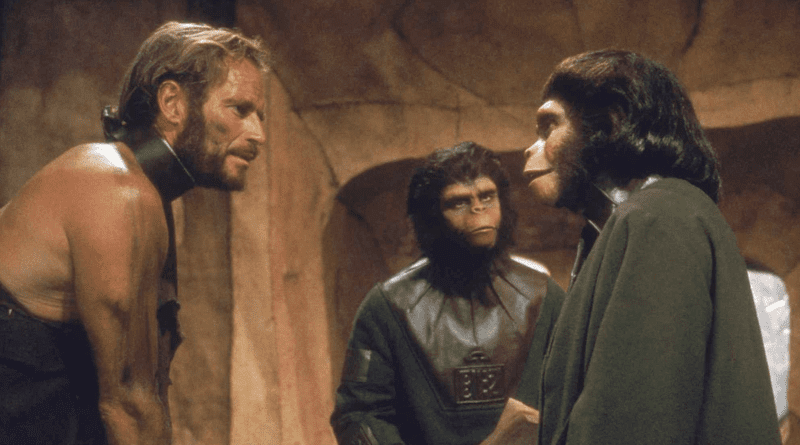 Charlton Heston (left) in "Planet of the Apes" (1968)