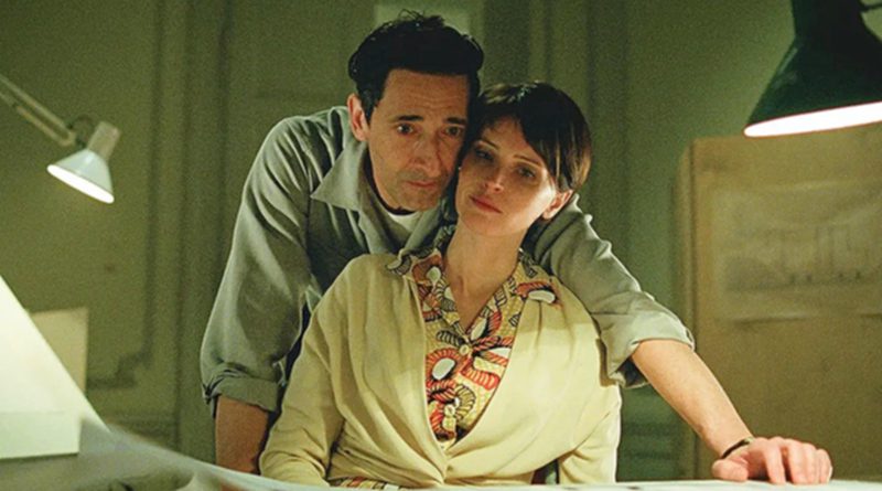 Adrien Brody and Felicity Jones in "The Brutalist" (2024)